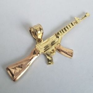 Ak 47 gold pendant
